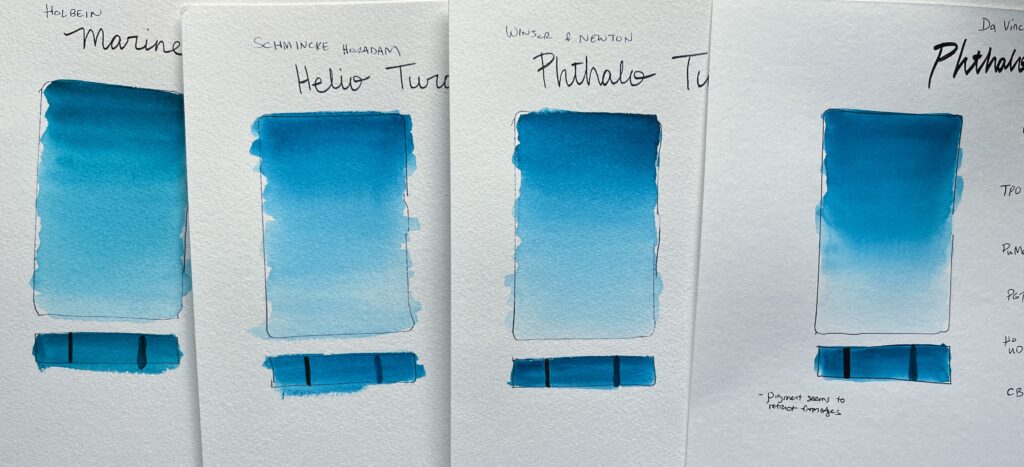 Phthalo Turquoise comparison